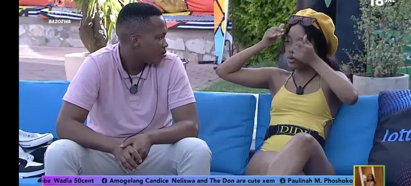Bravo B chatting with Trixie in bbmzansi season 6 house